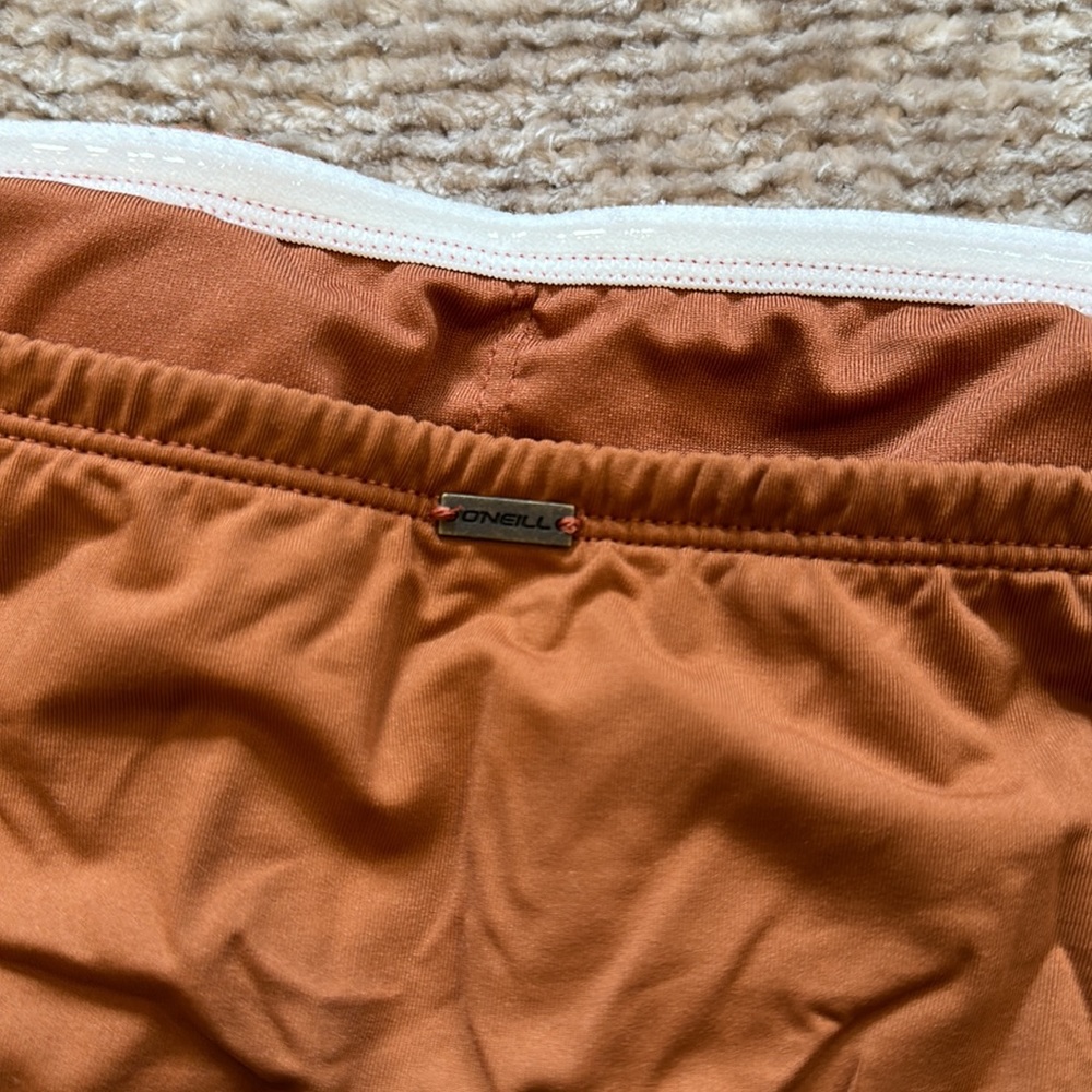 O'neill Saltwater Solids Brown Bandeau Halter Bikini Top - Picture 3 of 4